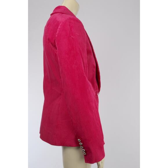 Veronica Beard Lia Dickey Pink Velvet Blazer Jacket Single Button Style Size 8 - Picture 8 of 16